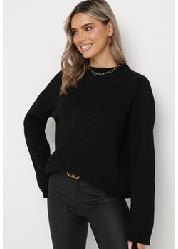 Czarny Sweter Dzianinowy Kuzze ze sklepu Born2be Odzież w kategorii Swetry damskie - zdjęcie 164687276
