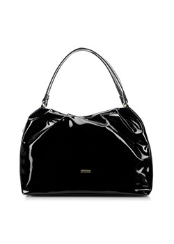 Torebka shopperka z marszczonej lakierowanej ekoskóry czarna ze sklepu WITTCHEN w kategorii Torby Shopper bag - zdjęcie 164691087