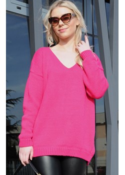 Luźny sweter one size fuksja Margitam, Kolor fuksja, Rozmiar one size, Merribel ze sklepu Primodo w kategorii Swetry damskie - zdjęcie 164694468