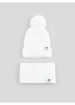 Sinsay - Komplet: czapka i komin - biały ze sklepu Sinsay w kategorii Czapki dziecięce - zdjęcie 164716555