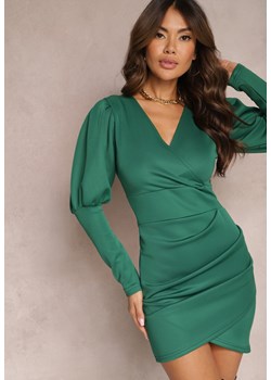 Zielona Dopasowana Sukienka Mini o Asymetrycznym Kroju Beomia ze sklepu Renee odzież w kategorii Sukienki - zdjęcie 164717929