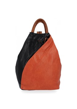 Uniwersalny Plecak Damski firmy Hernan HB0137 Pomarańczowy/Czarny ze sklepu PaniTorbalska w kategorii Plecaki - zdjęcie 164720435