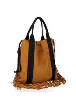 Vittoria Gotti Włoska Torebka Skórzana Shopper Bag w stylu Boho Ruda ze sklepu PaniTorbalska w kategorii Torby Shopper bag - zdjęcie 164728228