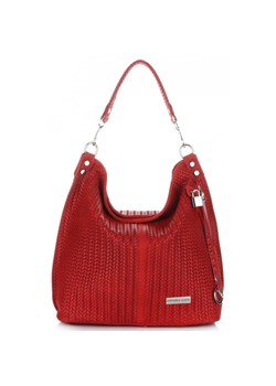 Vittoria Gotti Modna i Uniwersalna Torba Skórzana w rozmiarze XL Czerwona ze sklepu PaniTorbalska w kategorii Torby Shopper bag - zdjęcie 164729435