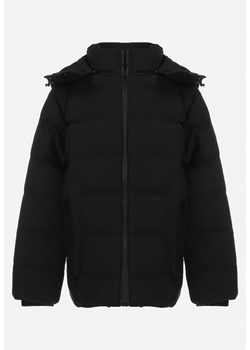 Czarna Pikowana Kurtka Zimowa z Polarowym Ociepleniem Esusa ze sklepu Born2be Odzież w kategorii Kurtki chłopięce - zdjęcie 164730557