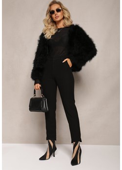 Czarne Spodnie Garniturowe High Waist Aigah ze sklepu Renee odzież w kategorii Spodnie damskie - zdjęcie 164730669
