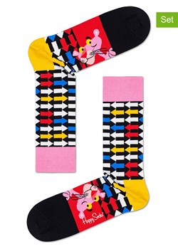 Happy Socks Skarpety (2 pary) &quot;Pink Panther Jet Pink&quot; w kolorze czarnym ze wzorem ze sklepu Limango Polska w kategorii Skarpetki męskie - zdjęcie 164734179