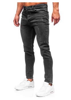 Czarne spodnie jeansowe męskie regular fit Denley 6062 ze sklepu Denley w kategorii Jeansy męskie - zdjęcie 164739625