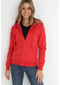 Czerwona Bluza z Kapturem Zapinana na Suwak Bran ze sklepu Born2be Odzież w kategorii Bluzy damskie - zdjęcie 164753287