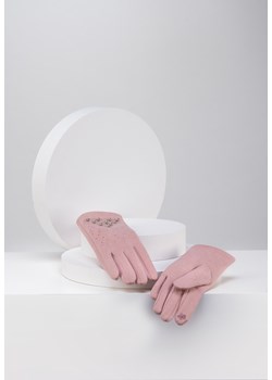 Różowe rękawiczki z koralikami ze sklepu Molton w kategorii Rękawiczki damskie - zdjęcie 164794046