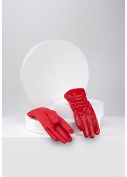 Czerwone rękawiczki z pikowaniem ze sklepu Molton w kategorii Rękawiczki damskie - zdjęcie 164794056