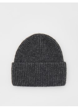 Reserved - Dzianinowa czapka z wełną - ciemnoszary ze sklepu Reserved w kategorii Czapki zimowe damskie - zdjęcie 164794136