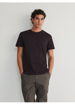 Reserved - T-shirt regular z bawełny - mahoniowy ze sklepu Reserved w kategorii T-shirty męskie - zdjęcie 164794566