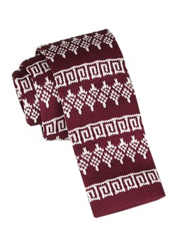 Krawat Knit (Dzianinowy) - Wzór Norweski - Świąteczny - Alties - Czerwony KRALTS0978 ze sklepu JegoSzafa.pl w kategorii Krawaty - zdjęcie 164795456