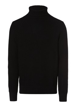 Selected Sweter męski Mężczyźni Bawełna czarny wypukły wzór tkaniny ze sklepu vangraaf w kategorii Swetry męskie - zdjęcie 164800359