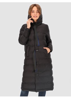 Czarny ocieplany płaszcz damski Perso ze sklepu Eye For Fashion w kategorii Płaszcze damskie - zdjęcie 164800807