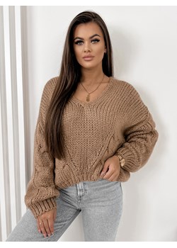 sweter charles brązowy one size ze sklepu UBRA w kategorii Swetry damskie - zdjęcie 164805918