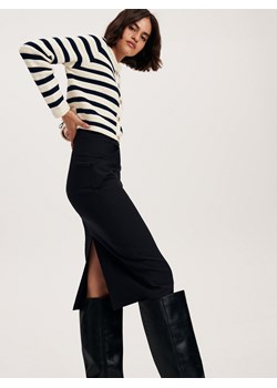 Reserved - Spódnica midi z kieszeniami - czarny ze sklepu Reserved w kategorii Spódnice - zdjęcie 164874119