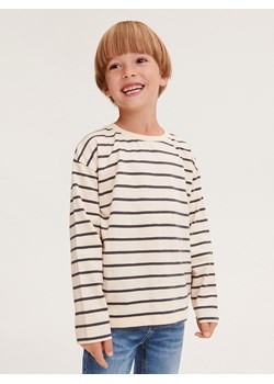 Reserved - Koszulka longsleeve w paski - złamana biel ze sklepu Reserved w kategorii T-shirty chłopięce - zdjęcie 164876359
