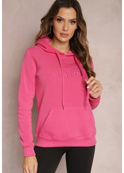 Różowa Ocieplana Bluza z Haftem i Kapturem Ieliana ze sklepu Renee odzież w kategorii Bluzy damskie - zdjęcie 164882646