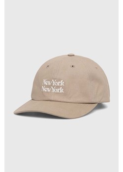 Corridor czapka z daszkiem bawełniana NY NY Cap kolor beżowy z aplikacją HT0089-K ze sklepu PRM w kategorii Czapki z daszkiem damskie - zdjęcie 164882788