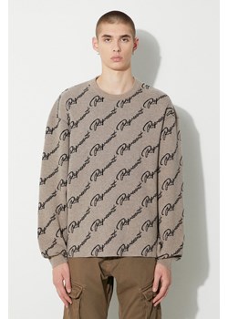 Represent sweter wełniany Jaquard Sweater męski kolor brązowy lekki ze sklepu PRM w kategorii Swetry męskie - zdjęcie 164883026
