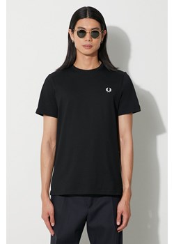 Fred Perry t-shirt bawełniany męski kolor czarny z aplikacją M1600.102 ze sklepu PRM w kategorii T-shirty męskie - zdjęcie 164883087