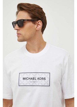 Michael Kors t-shirt bawełniany męski kolor biały z aplikacją ze sklepu ANSWEAR.com w kategorii T-shirty męskie - zdjęcie 164883116