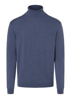 Finshley & Harding Męski sweter z mieszanki kaszmiru i jedwabiu Mężczyźni Jedwab denim jednolity ze sklepu vangraaf w kategorii Swetry męskie - zdjęcie 164884118