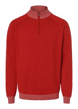 Finshley & Harding Sweter z dodatkiem kaszmiru Mężczyźni Kaszmir czerwony jednolity ze sklepu vangraaf w kategorii Swetry męskie - zdjęcie 164889209