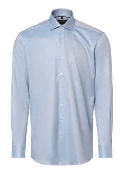 Finshley & Harding Koszula męska Mężczyźni Modern Fit Bawełna jasnoniebieski wypukły wzór tkaniny ze sklepu vangraaf w kategorii Koszule męskie - zdjęcie 164889225
