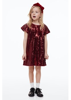 H & M - Sukienka z falbankowym rękawem - Czerwony ze sklepu H&M w kategorii Sukienki dziewczęce - zdjęcie 164889457