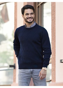 Sweter męski - wełna merino - Stefano - granat - M ze sklepu Swetry Lasota w kategorii Swetry męskie - zdjęcie 164891178