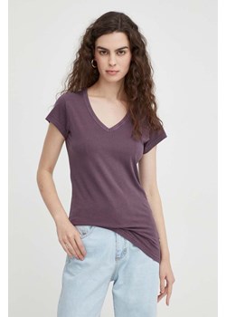 G-Star Raw t-shirt bawełniany kolor fioletowy ze sklepu ANSWEAR.com w kategorii Bluzki damskie - zdjęcie 164892676