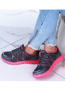 Lekkie damskie buty sportowe szaro różowe /E6-2 15116 S203/ ze sklepu Pantofelek24.pl w kategorii Buty sportowe damskie - zdjęcie 164903305
