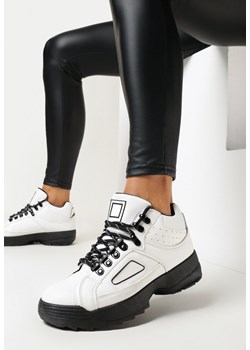 Białe Sneakersy na Platformie Aonari ze sklepu born2be.pl w kategorii Buty sportowe damskie - zdjęcie 164903406