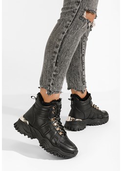 Czarne zimowe sneakersy damskie Vincia ze sklepu Zapatos w kategorii Buty sportowe damskie - zdjęcie 164905767