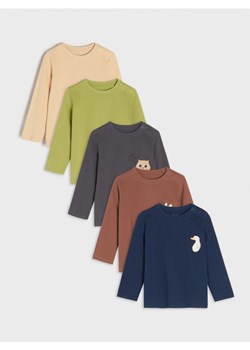 Sinsay - Koszulki 5 pack - zielony ze sklepu Sinsay w kategorii Kaftaniki i bluzki - zdjęcie 164907548