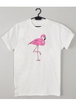 T-shirt damski z flamingiem ze sklepu Time For Fashion w kategorii Bluzki damskie - zdjęcie 164921238