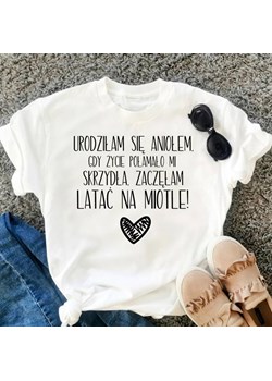 urodziłam się aniołem - koszulka dla dziewczyny ze sklepu Time For Fashion w kategorii Bluzki damskie - zdjęcie 164921497