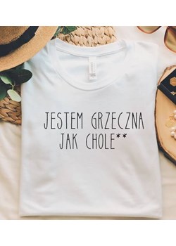 koszulka damska jestem grzeczna jak cholera ze sklepu Time For Fashion w kategorii Bluzki damskie - zdjęcie 164921928