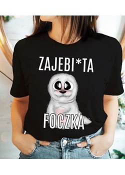 koszulka ZAJEBI*TA FOCZKA , Z FOKĄ ze sklepu Time For Fashion w kategorii Bluzki damskie - zdjęcie 164922556