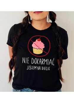 a śmieszna koszulka nie dokarmiać jestem na diecie ze sklepu Time For Fashion w kategorii Bluzki damskie - zdjęcie 164922796