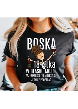 damska koszulka na 18 urodziny boska 18 dla brunetki ze sklepu Time For Fashion w kategorii Bluzki damskie - zdjęcie 164922856