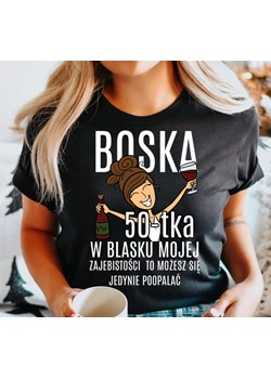 damska koszulka na urodziny boska 50 dla brunetki ze sklepu Time For Fashion w kategorii Bluzki damskie - zdjęcie 164922859