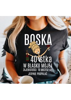 damska koszulka na 40 urodziny boska 40 dla blondynki ze sklepu Time For Fashion w kategorii Bluzki damskie - zdjęcie 164922865