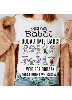 koszulka gang babci dla babci - dodaj imiona wnuczków BIAŁA KSOZULKA ze sklepu Time For Fashion w kategorii Bluzki damskie - zdjęcie 164922909