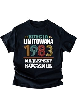 damska czarna koszulka na 40-stke najlepszy rocznik 1983 ze sklepu Time For Fashion w kategorii Bluzki damskie - zdjęcie 164922948