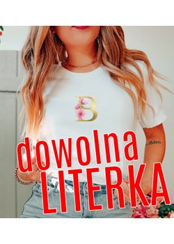 biała KOSZULKA Z PIERWSZĄ LITERKĄ IMIENIA ze sklepu Time For Fashion w kategorii Bluzki damskie - zdjęcie 164923237