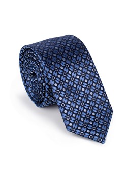 Krawat jedwabny wzorzysty granatowo-szary ze sklepu WITTCHEN w kategorii Krawaty - zdjęcie 164923546